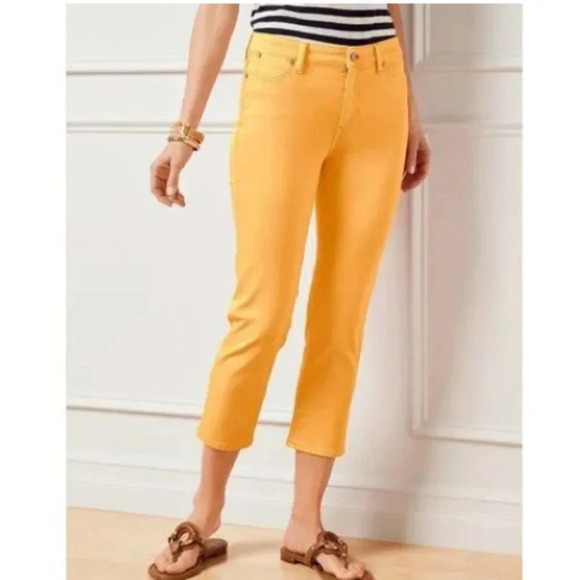 Talbots  Womens Size 10P Flawless Five Pocket Slim Ankle Mustard Jeans - Picture 1 of 14